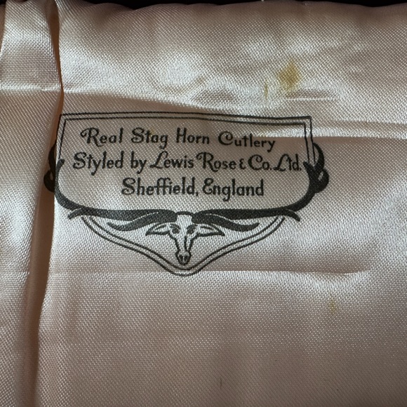 Old Sheffield Stag Horn Carving Set with Nickel Silver end caps. - Picture 2 of 10